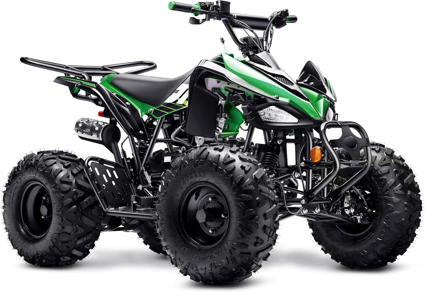 Automatic 125cc ATV with Reverse – Utility ATV Four Wheeler Gas Powered 4 Wheeler Quad with Headlights - Big 19"/18"Tires (Green, Fully Assembled)