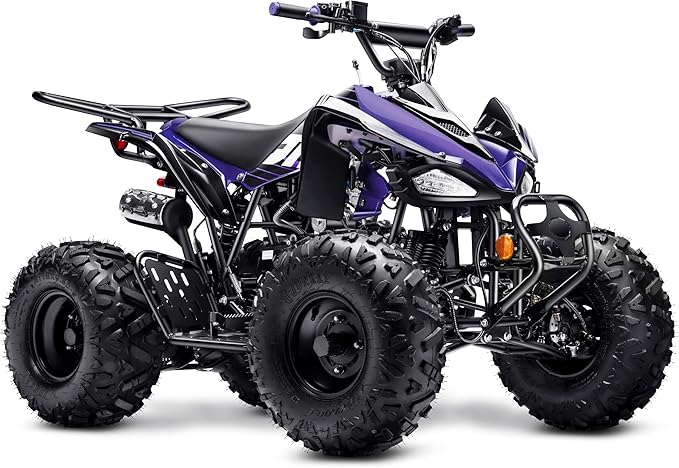 Automatic 125cc ATV with Reverse – Utility ATV Four Wheeler Gas Powered 4 Wheeler Quad with Headlights - Big 19"/18"Tires (Green, Fully Assembled)