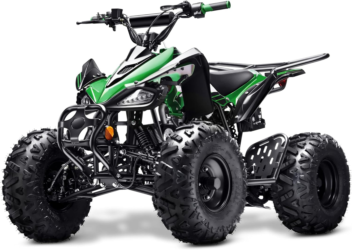 Automatic 125cc ATV with Reverse – Utility ATV Four Wheeler Gas Powered 4 Wheeler Quad with Headlights - Big 19"/18"Tires (Green, Fully Assembled)