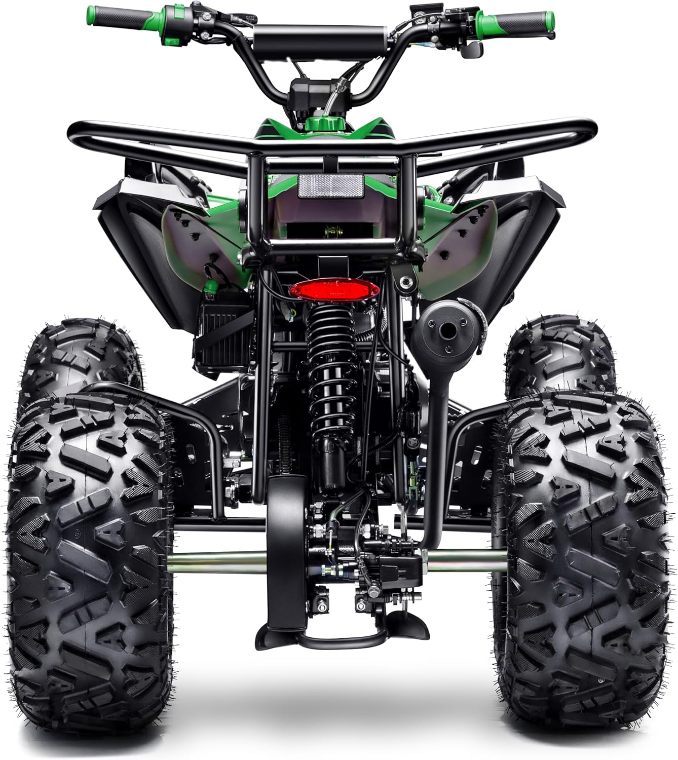 Automatic 125cc ATV with Reverse – Utility ATV Four Wheeler Gas Powered 4 Wheeler Quad with Headlights - Big 19"/18"Tires (Green, Fully Assembled)