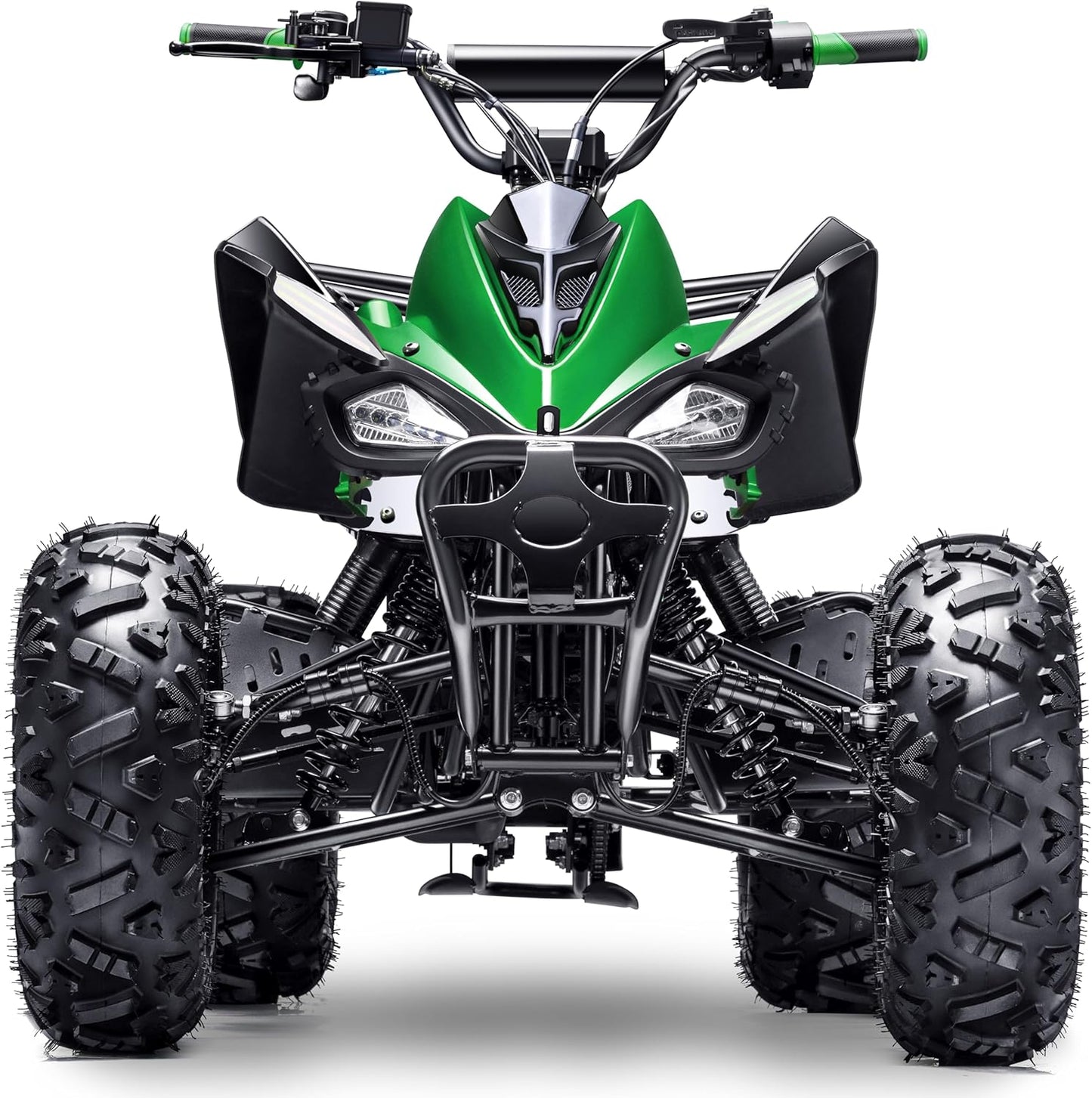 Automatic 125cc ATV with Reverse – Utility ATV Four Wheeler Gas Powered 4 Wheeler Quad with Headlights - Big 19"/18"Tires (Green, Fully Assembled)