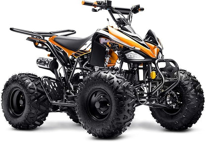 Automatic 125cc ATV with Reverse – Utility ATV Four Wheeler Gas Powered 4 Wheeler Quad with Headlights - Big 19"/18"Tires (Green, Fully Assembled)
